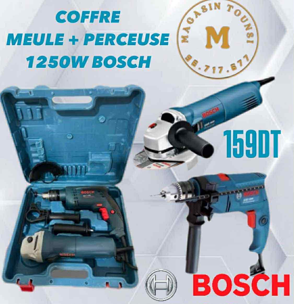 Coffret Bosch 1250W – Meuleuse + Perceuse